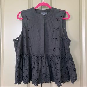 Gap Pintuck Eyelet Peplum Top